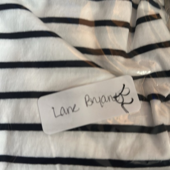 LANE BRYANT Dolman cap Stripe white-black woman crewneck cotton tee NWT 18/20 - Picture 11 of 11